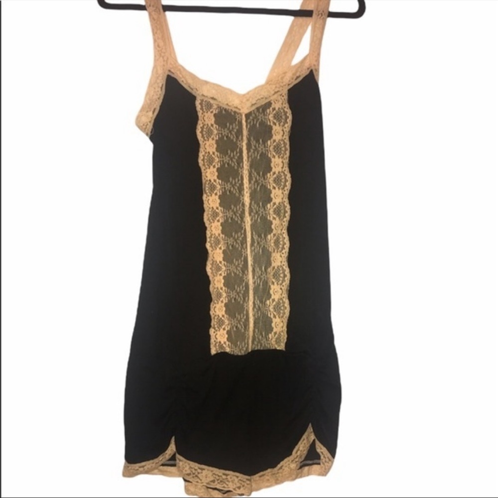 FREDERICKS OF HOLLYWOOD Black Beige One Piece